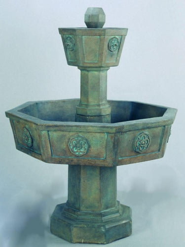 Neogotico Cast Stone Outdoor Garden Fountain With Spout Fountain Tuscan
